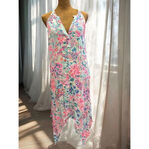 Lilly Pulitzer Preppy Summer Travel Beach Asymmetrical Monica Beach Midi Dress